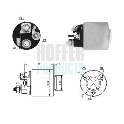 HOFFER Magnetlülitus, starter 6646288 Tõmberelee HOFFER BERLINGO 6646288 odav