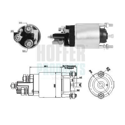 HOFFER Magneettikytkin, käynnistin 6646291 6646291 HOFFER Startin solenoidi Mercedes-Benz M-sarja hinta