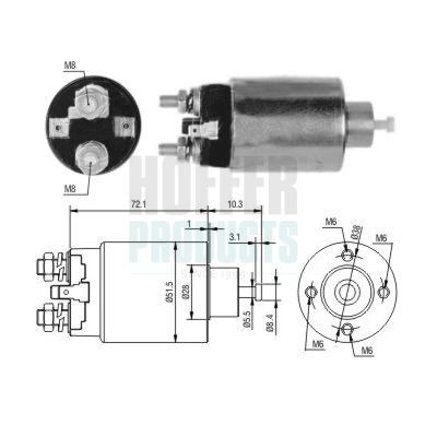 Magnetschalter, Anlasser HOFFER 6646297 HOFFER 6646297: Magnetschalter Anlasser Mitsubishi L 200 2003