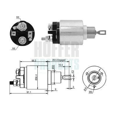 HOFFER Starter solenoid 6646303 HOFFER 6646303 Starter solenoid VW Passat B5 Saloon (3B2) 2.8 V6 190 hp 2000
