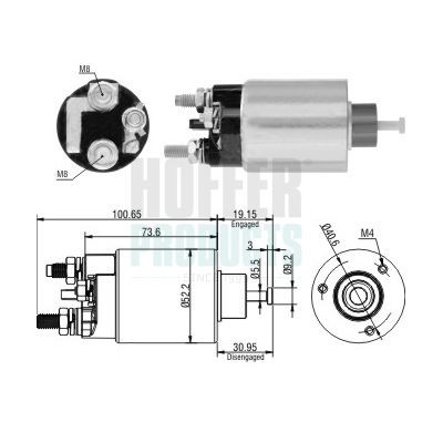 HOFFER Solenoid, startmotor 6646307 HOFFER 6646307 Solenoid startmotor Daewoo Matiz M150 original