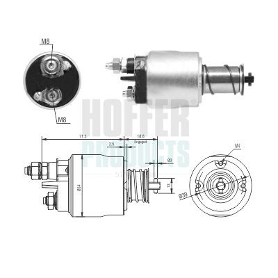 HOFFER Ievilcējrelejs, Starteris 6646311 HOFFER 6646311 Startera ievilcējrelejs Alfa Romeo Giulia 952 cena