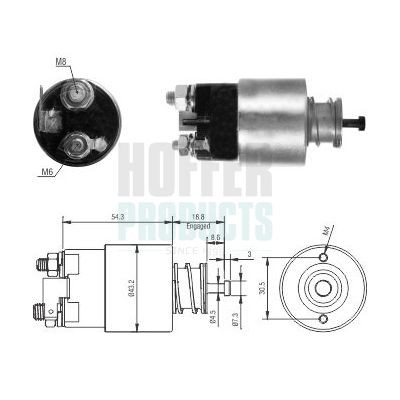 HOFFER Startrelais 6646317 6646317 HOFFER Startersolenoïde Skoda goedkoop