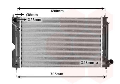 VAN WEZEL Radiateur du moteur 53002386 Toyota PRIUS Module de refroidissement VAN WEZEL 53002386