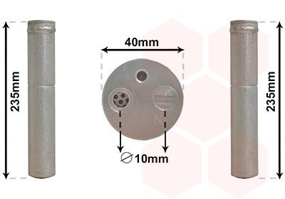 VAN WEZEL Filtre déshydratant, climatisation 5300D017 VAN WEZEL 5300D017 Bouteille deshydrateur clim Opel MOVANO d'origine