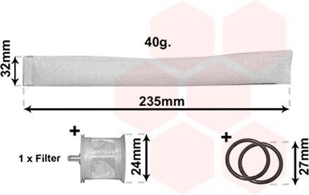 VAN WEZEL Αφυγραντήρας, σύστ. κλιματισμού 5300D349 VAN WEZEL 5300D349 Afigrantiras Honda Accord Combi mk8 τιμες