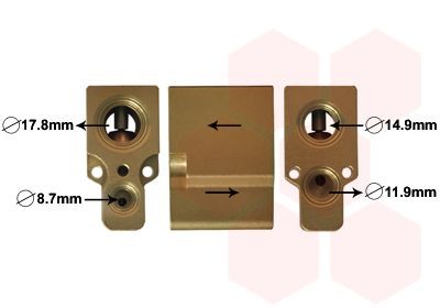 VAN WEZEL Βαλβίδα εκτόνωσης, συστ. κλιματ. 58001076 58001076 Βαλβίδα εκτόνωσης VOLVO C30 VAN WEZEL
