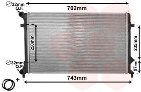 VAN WEZEL Radiator, motorkjøling 58002205 pris Radiator motor Seat 5P2 58002205 VAN WEZEL
