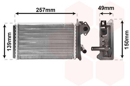 VAN WEZEL Radiateur de chauffage 58006062 Radiateur de chauffage VAN WEZEL T-ROC 58006062 pas cher