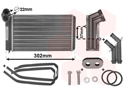 VAN WEZEL Heater matrix 58006201 VAN WEZEL 58006201 FORD KA+ Hatchback (UK, FK) heater core replacement