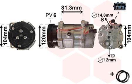 VAN WEZEL Kliimakompressor 5800K172 Konditsioneeri kompressor VAN WEZEL Volkswagen FOX *** IR PLUS *** 5800K172