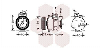 VAN WEZEL Kliimakompressor 5800K265 Kliimakompressor VAN WEZEL Volkswagen FOX 5800K265
