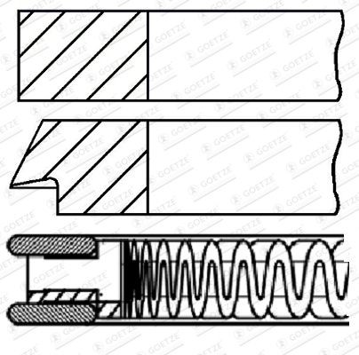 Jeu de segments de pistons GOETZE ENGINE 08-424307-00 GOETZE ENGINE 08-424307-00 Segment moteur FORD FOCUS 2014