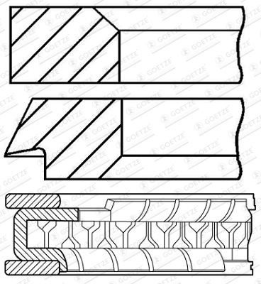GOETZE ENGINE Piston Ring Kit 08-424800-10 GOETZE ENGINE 08-424800-10 genuine Kia Ceed CD piston rings price