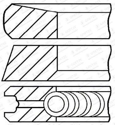 GOETZE ENGINE Kolvringsats 08-424900-00 MERCEDES-BENZ kolvringssats GOETZE ENGINE 08-424900-00