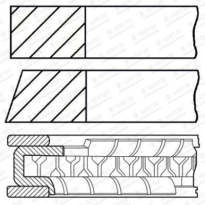 GOETZE ENGINE Σετ δακτυλίων εμβόλου 08-443000-00 Ελατηρια εμβολου Nissan T31 08-443000-00 GOETZE ENGINE