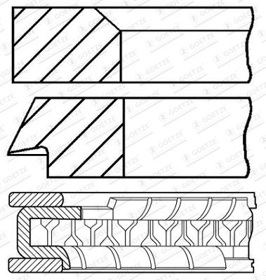 Kolvirõngakomplekt GOETZE ENGINE 08-445700-00 GOETZE ENGINE 08-445700-00 HONDA CIVIC 2023 Kolvirõngad