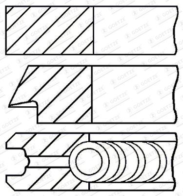 Zuigerveerset GOETZE ENGINE 08-446105-00 GOETZE ENGINE 08-446105-00 Zuigerring BMW X3 2011
