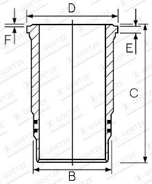 GOETZE ENGINE Cylinderforing 15-480230-00 GOETZE ENGINE 15-480230-00 Cylinderforing Audi QUATTRO originale