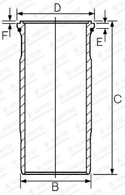 GOETZE ENGINE Cylinderforing 15-570090-00 GOETZE ENGINE 15-570090-00 Cylinderforing Mercedes-Benz 123-serie originale