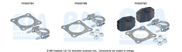 BM CATALYSTS Montageset, katalysator FK92078 Montageset uitlaat BM CATALYSTS 323 FK92078 goedkoop