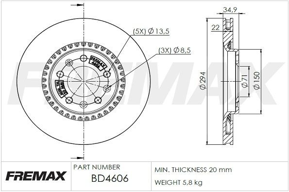 FREMAX Piduriketas BD-4606 Piduriketas FREMAX AMI BD-4606 odav