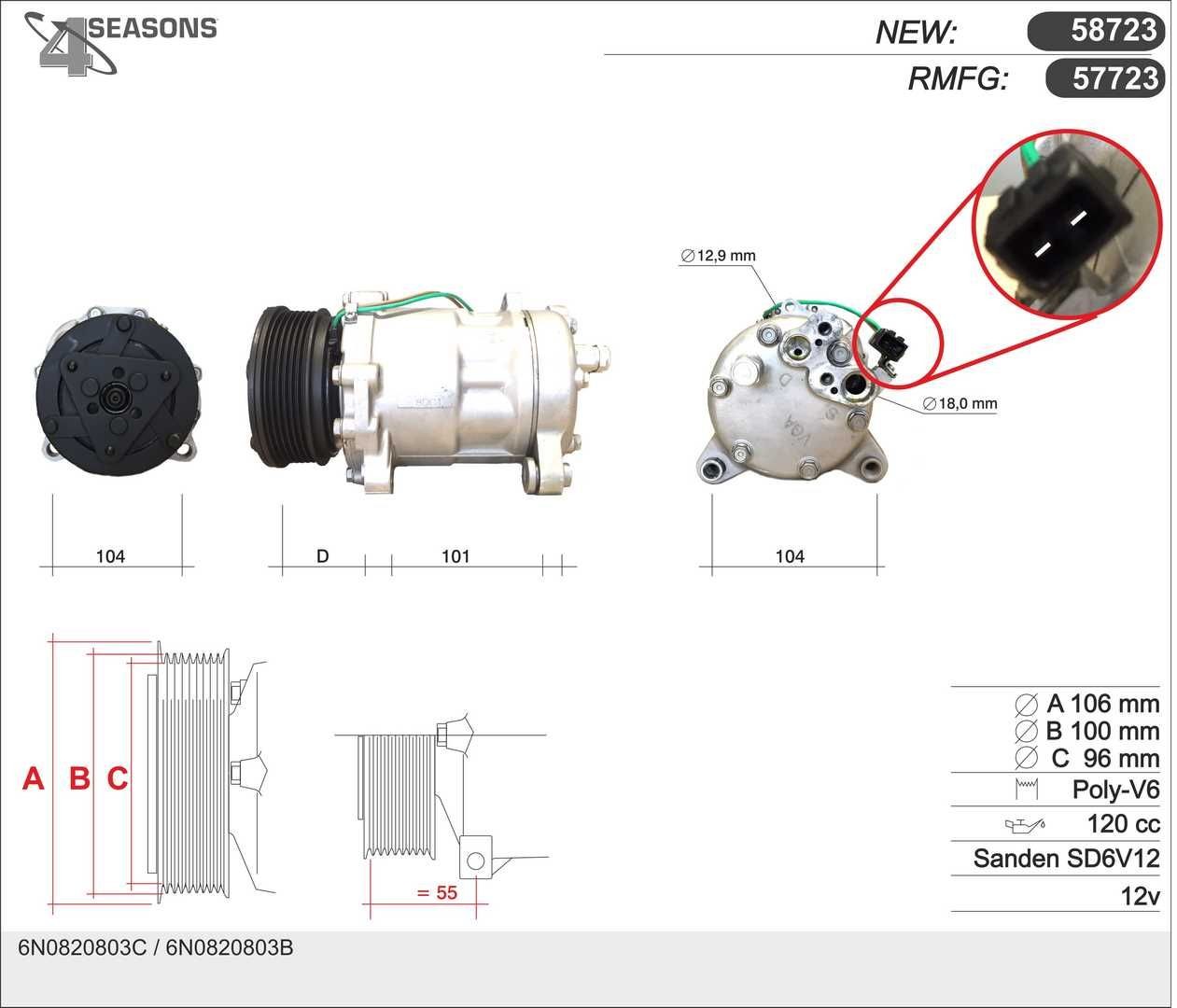 AHE Aircopomp 57723 57723 AC-compressor Volkswagen TIGUAN AHE