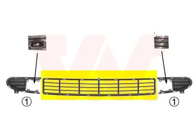 VAN WEZEL Grille de ventilation, pare-chocs 5878590 VAN WEZEL 5878590 Grille de ventilation, pare-chocs FORD Galaxy Mk1 (WGR) MPV 2.3 16V 140 CV 2006