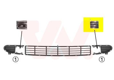 Bumper grill VAN WEZEL 5878595 VAN WEZEL 5878595 FORD GALAXY 2015 grille price