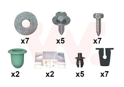 VAN WEZEL Mont.sats, skärm 5880796 VAN WEZEL 5880796 Skärm Golf 3 Cabriolet bak/fram + vänster/höger