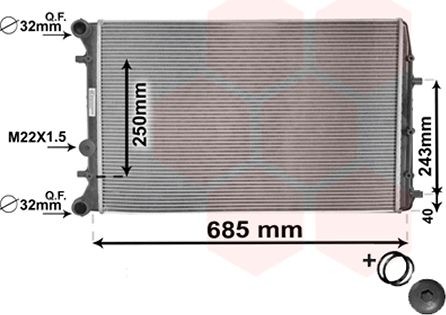 Radiateur VAN WEZEL 76002008 VAN WEZEL *** IR PLUS *** 76002008 Radiateur, koelvloeistof Volkswagen POLO 2000