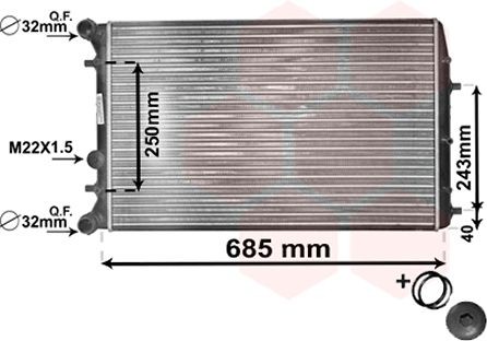 Radiators, Motora dzesēšanas sistēma VAN WEZEL 76002010 VAN WEZEL *** IR PLUS *** 76002010 Ūdens radiatori SEAT IBIZA 2008