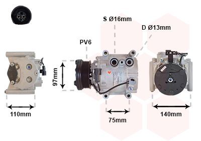 Kondicioniera kompresors VAN WEZEL 7700K025 VAN WEZEL 7700K025 Kondicioniera kompresors Jaguar S-TYPE 2002