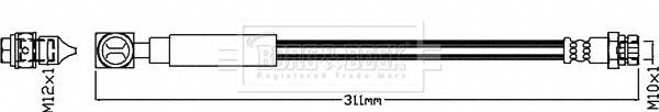 BORG & BECK Bremseslange BBH8598 BORG & BECK Bremseslange RENAULT BBH8598