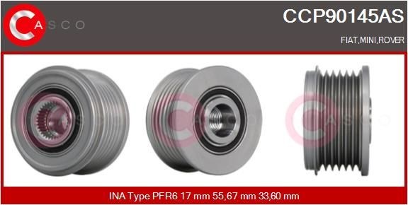 CASCO Piedziņas skriemelis, Ģenerators CCP90145AS CASCO CCP90145AS Ģeneratora brīvgaitas mehānisms BMW X1 orģinālās