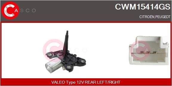 CASCO Scheibenwischermotor CWM15414GS Wischermotor CASCO Peugeot 206 CWM15414GS