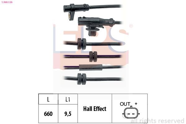 EPS ABS-givare 1.960.126 FORD hjulhastighetsgivare EPS 1.960.126