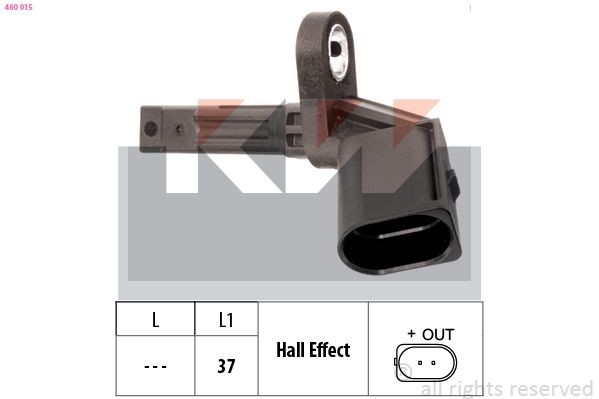 KW Sensor, rotações da roda 460 015 Sensor rotações da roda KW Volkswagen CRAFTER 460 015