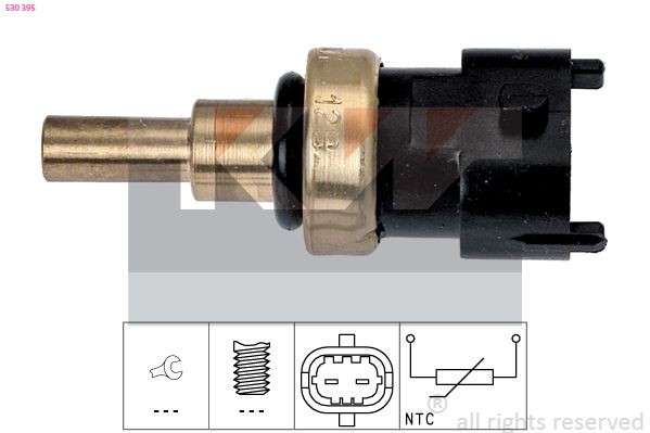 KW Sonde de température, liquide de refroidissement 530 395 Fiat CROMA Capteur de température réfrigérant KW 530 395