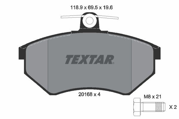 TEXTAR Brake pad set 2016804 Volkswagen 9K9B Brake pad set 2016804 TEXTAR