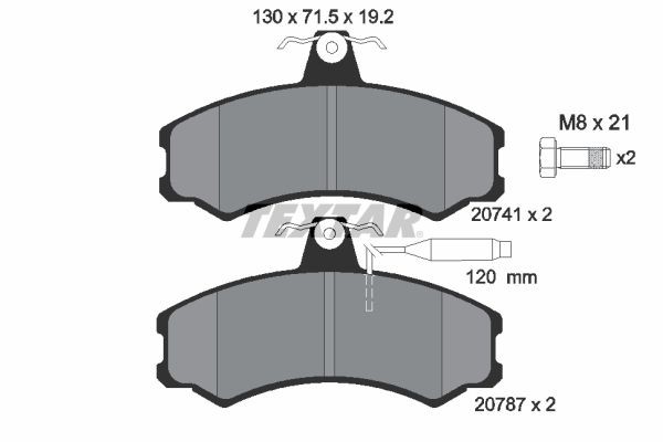 TEXTAR Brzdové doštičky/platničky 2074101 TEXTAR 2074101 Brzdové obloženie ALFA ROMEO AR6 Van (280) lacné