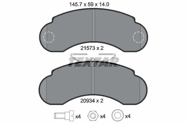 TEXTAR Brake pad set 2157302 TEXTAR 2157302 SSANGYONG Istana Van brake pads price