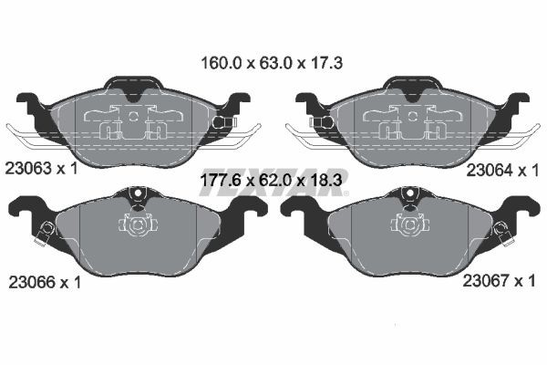 TEXTAR Τακάκια φρένων 2306302 Τακάκια TEXTAR ORLANDO 2306302 φθηνά