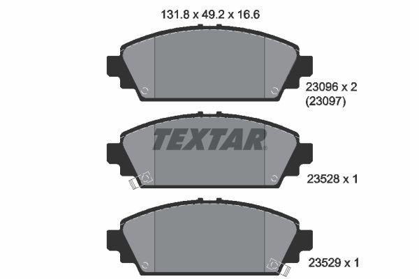 TEXTAR Remblokken 2309601 Remblokkenset voor schijfrem TEXTAR CIVIC 2309601 goedkoop