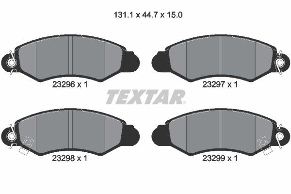 TEXTAR Bremseklodser 2329601 2329601 Bremseklodser TEXTAR SUBARU WRX