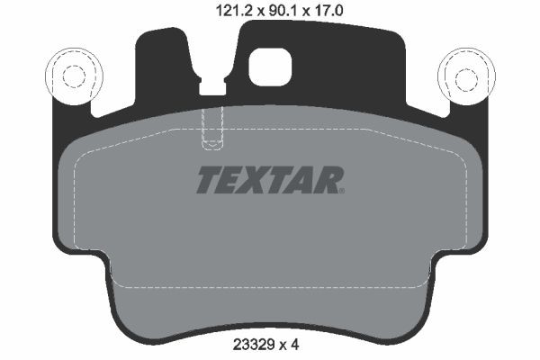 TEXTAR Juego de pastillas de freno 2332902 TEXTAR 2332902 Sistema de frenos Porsche 997 Cabrio 2011