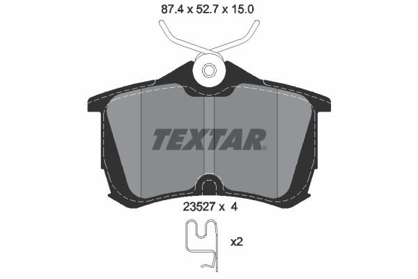 TEXTAR Pastilhas de travão 2352701 2352701 Pastilhas de travão HONDA NSX TEXTAR