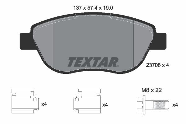 TEXTAR Remblokken 2370803 Remblokkenset TEXTAR DEDRA 2370803 goedkoop