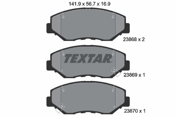 Plaquettes de frein TEXTAR 2386801 TEXTAR 2386801: Freins, plaquettes de freins Honda STEPWGN 2014