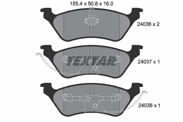 Bremseklosser TEXTAR 2403601 TEXTAR 2403601 Klosser DODGE GRAND CARAVAN 2003